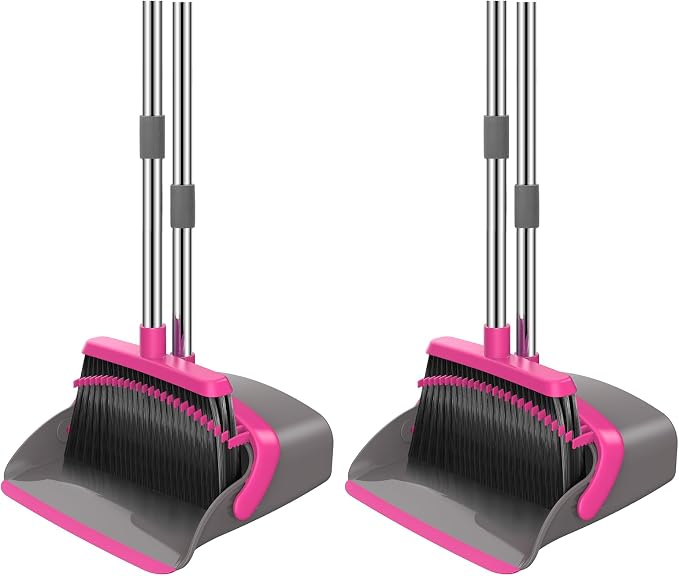 NACENA Broom and Dustpan Set, 52-in Long Adjustable Handle Broom Dustpan Combo by nacena
