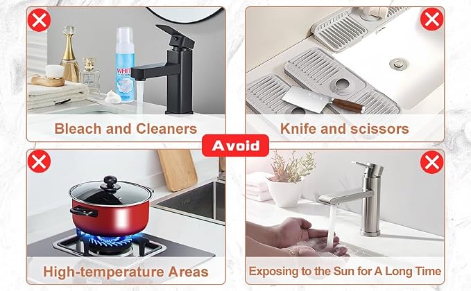 Folding Faucet Mat for Kitchen Sink Upgraded Premium Silicone Splash Guard - Image 6