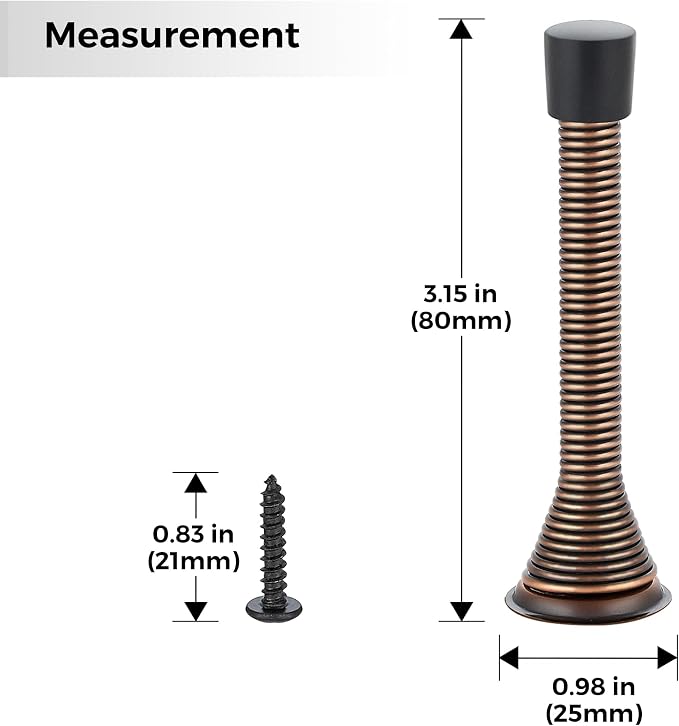 Ravinte Door Stoppers, 36 Pack Oil Rubbed Bronze Spring Door Stops | Stoppers - Image 2