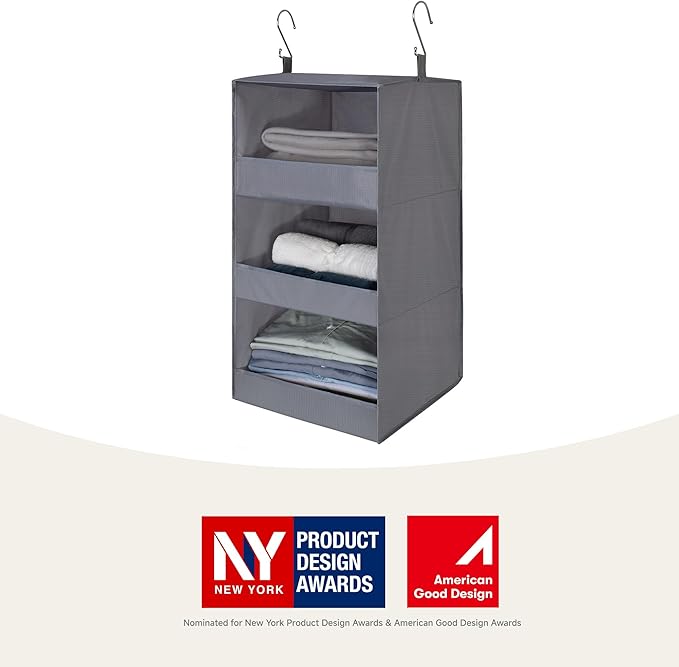 GRANNY SAYS 3-Shelf Hanging Closet Organizer, Foldable Storage, No-Sag Support - Image 4