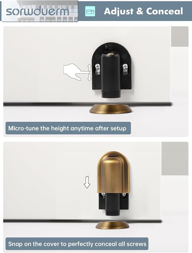 1 Pack Antique Brass Door Stopper Magnetic Door Cathc Floor Mounted Door Stop - Image 6