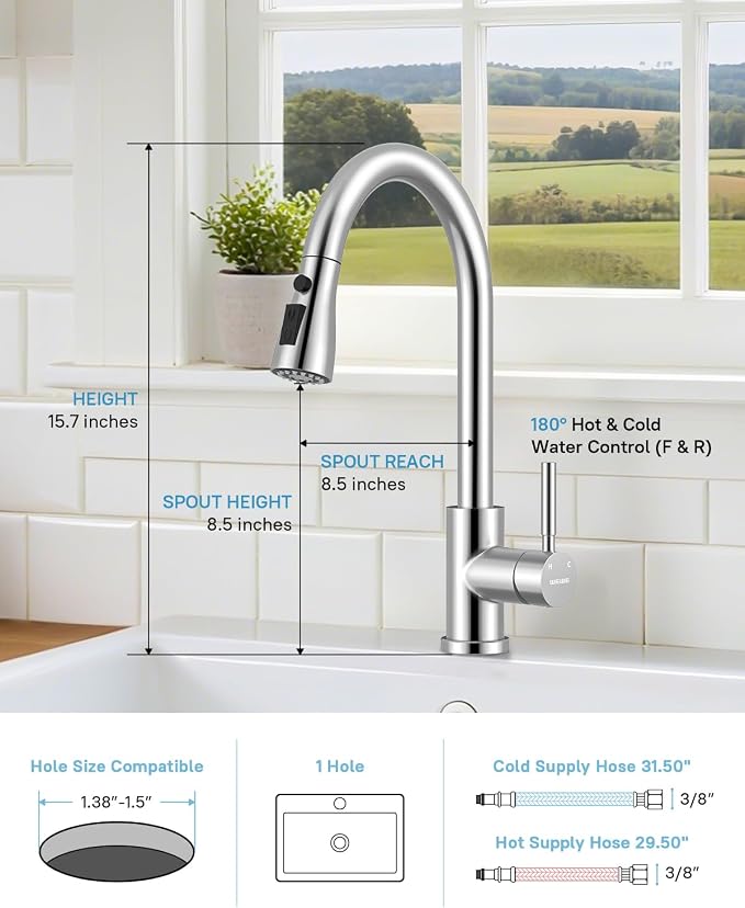 WEWE Pull-Down Kitchen Faucet - Image 2