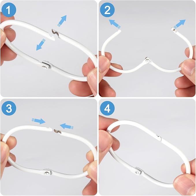 24 Pcs Shower Curtain Rings, Shower Curtain Hooks, Oval Snap Shower Rings - Image 7