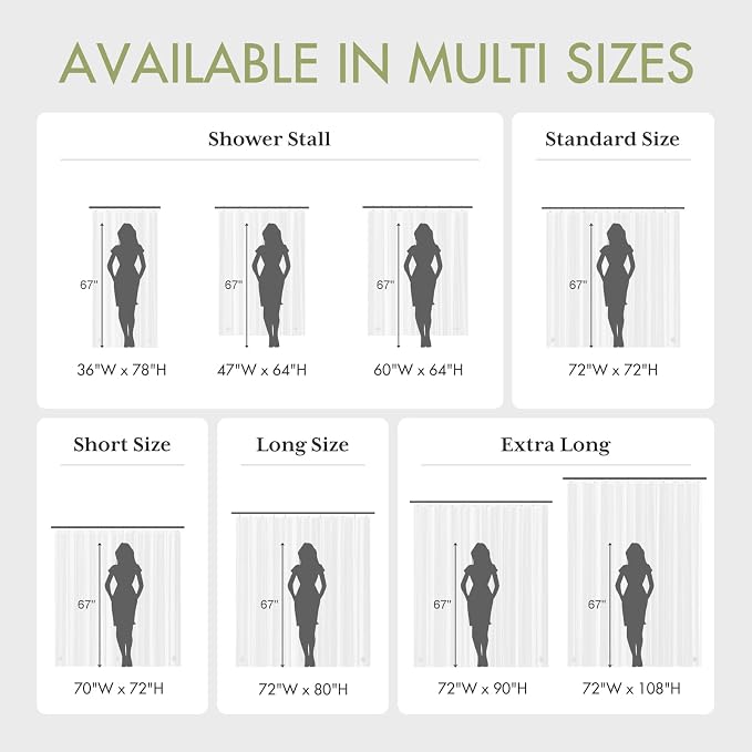 AmazerBath Shower Curtain Liner 80 Inches Long - Image 8