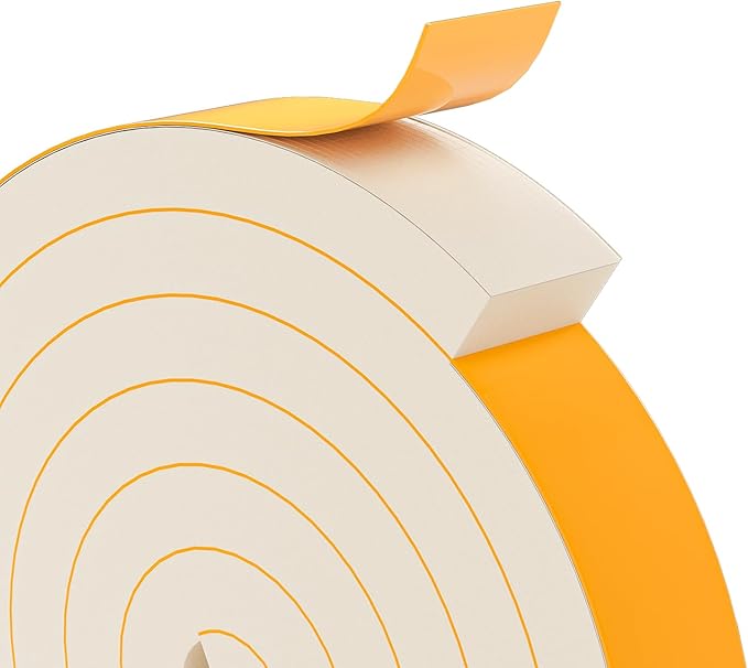 1" x 2" EVA Foam Weather Stripping Tape, 6.5FT Self-Adhesive Foam Seal Strip by Bantie