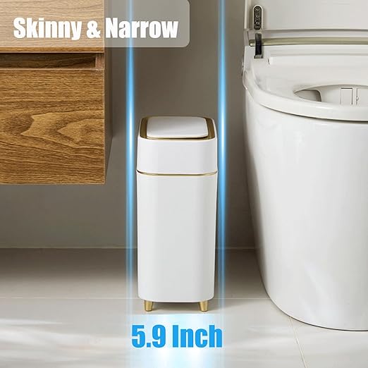 Yatmung Motion Sensor Trash Can Bathroom Automatic Lid - Image 2