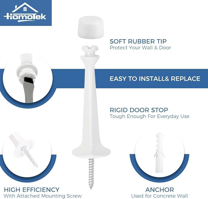 HOMOTEK 30Pack Heavy Duty Solid Rigid Door Stop - Image 2