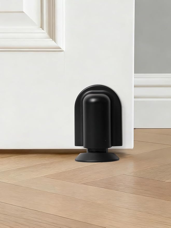 2 Pack Black Door Stopper Magnetic Door Cathc Matte Black Floor Mounted Door - Image 3