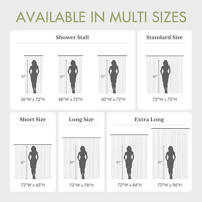 AmazerBath Shower Curtain Liner, 72x72 Plastic White Shower Curtain Liner - Image 6