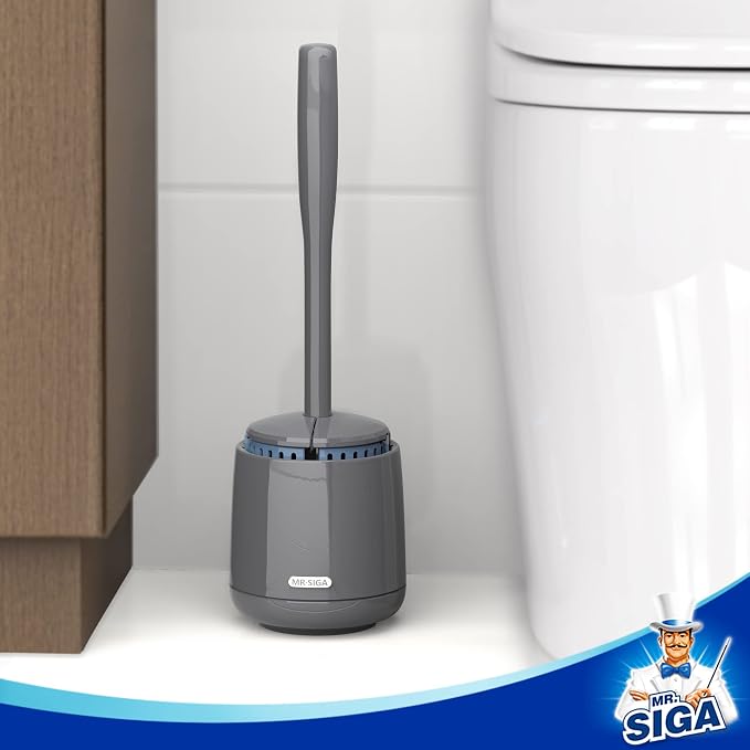 MR.SIGA Toilet Bowl Brush and Holder, Sturdy Long Handle, 1 Pack | Automatic - Image 6