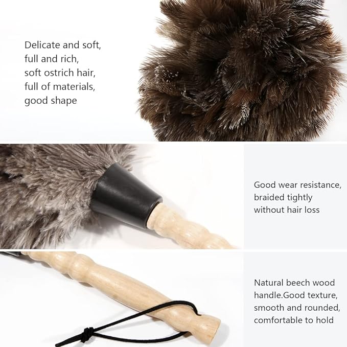 Ostrich Feather Duster 14 inch Fluffy Natural Genuine Ostrich Feathers - Image 3