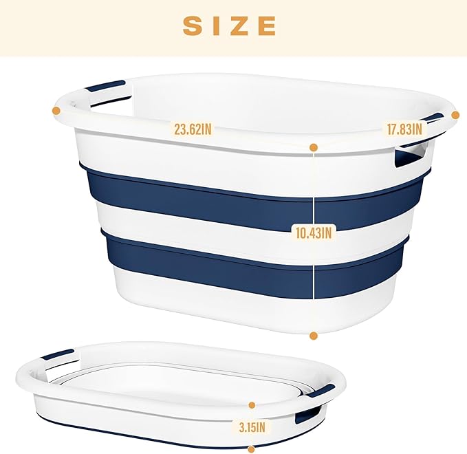 OOAMBB 43L Collapsible Laundry Basket Plastic | Pop Up Laundry hamper/Storage - Image 6