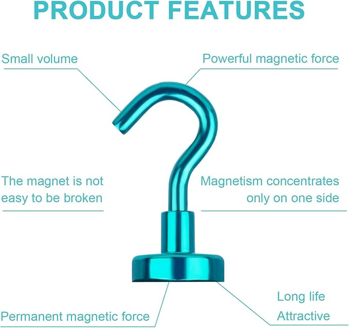 DIYMAG Magnetic Hooks 10pcs 30lbs+ Cruise Essentials 2026 Magnet Hook Green - Image 4