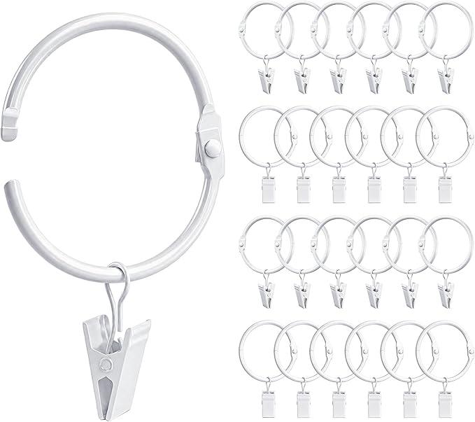 24 Pack 2 Inches Openable Curtain Rings by GinbelDirect