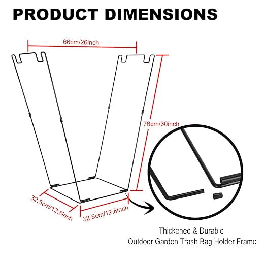 1PCS Garbage Bag Holder, Metal Trash Bags Stand Frame | Trash Bag Holds 30-45 - Image 3