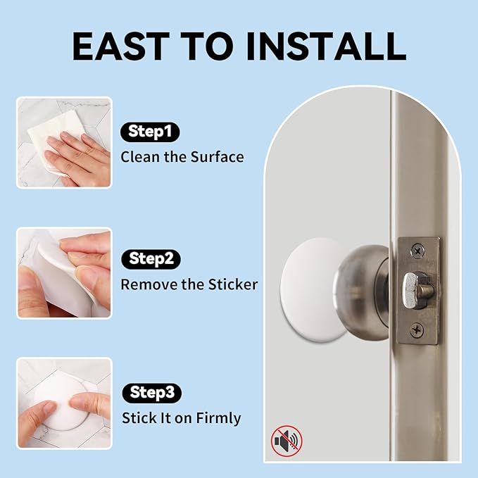JULBEAR 20 Pcs Door Stopper Wall Protector Silicone Bumper Handle Stopper | - Image 2