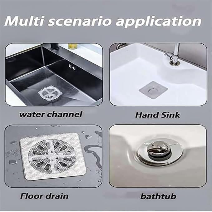 Disposable Shower Drain Hair Catcher Mesh Stickers, Stainless Steel Hair Catcher - Image 4