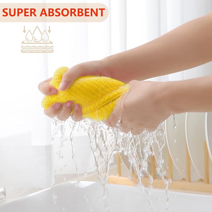 Homaxy 100% Cotton Waffle Weave Kitchen Dish Towels 4-Pack, Ultra Soft - Image 3