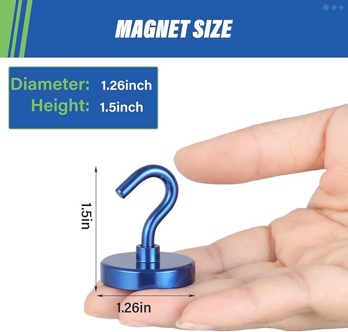 Neosmuk Magnetic Hooks, 130lb Heavy Duty, 10 Pack - Image 4