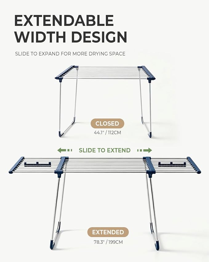 JS HANGER 90FT Extendable Clothes Drying Rack, Expands from 44" to 78" - Image 3