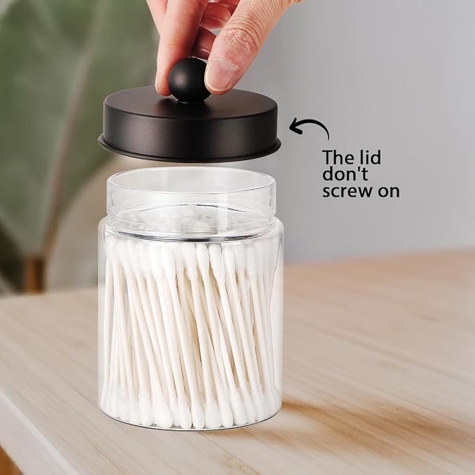 Amolliar Acrylic Apothecary Jar Bathroom Qtip Holder Bronze 6 Pack - Image 7