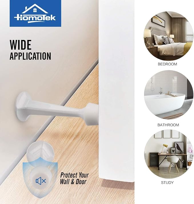 HOMOTEK 6 Pack Heavy Duty Solid Rigid Door Stop - Image 6