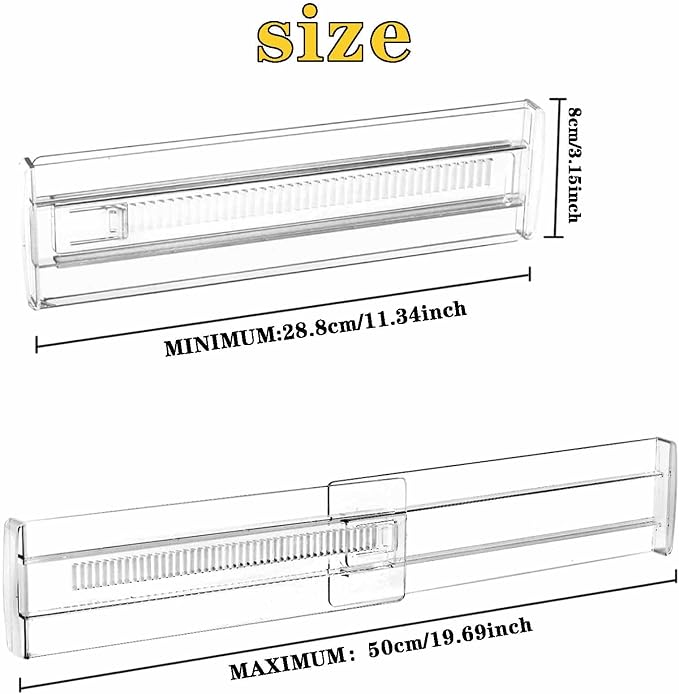 Drawer Dividers for Clothes, 3.15" High 11.34"-19.69" | Adjustable Expandable - Image 2