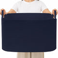 65L Large Laundry Basket with Handles, Woven Blanket Basket by HZFTJOY