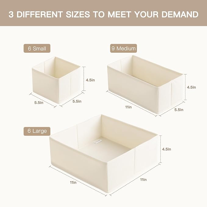 Drawer Organizer Clothes, 21 Pack Dresser Organizer - Image 2