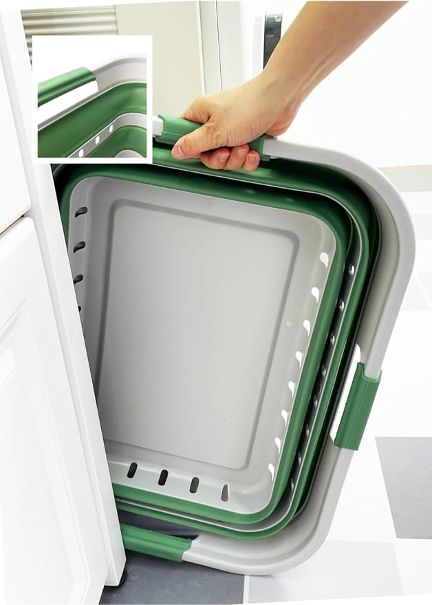SAMMART 42 Collapsible Plastic Laundry Basket, Foldable Pop Up Storage - Image 8