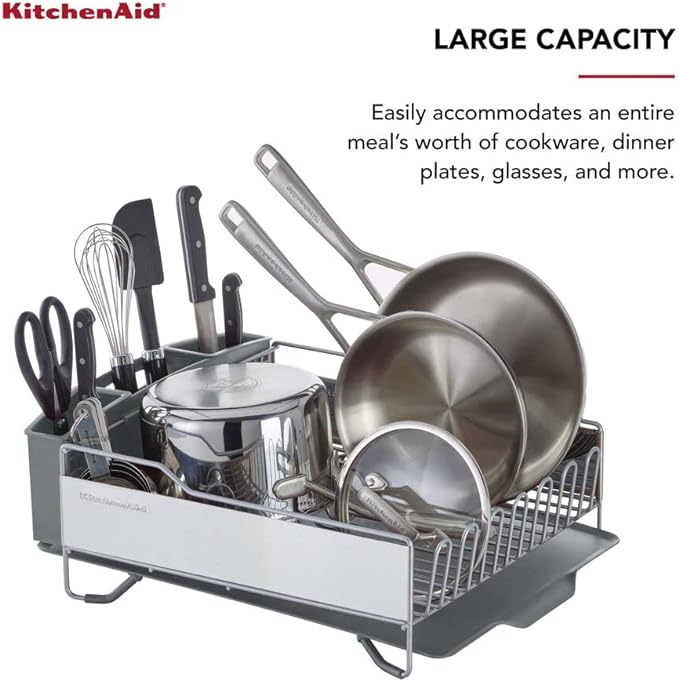 KitchenAid Large Capacity Full Size Rust Resistant Dish Rack - Image 5