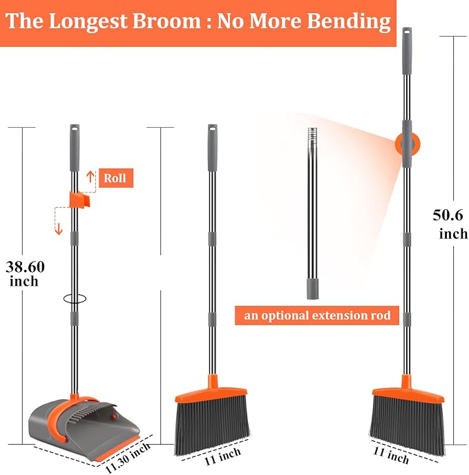 Ivandar Broom and Dustpan Set for Home, Broom and Dustpan Combo for Office - Image 2