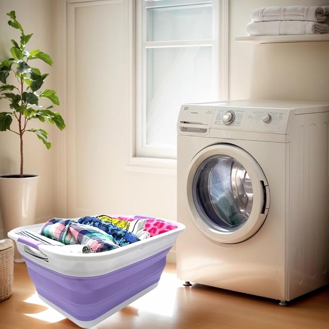 SAMMART 41L Collapsible Plastic Laundry Basket-Foldable Pop Up Storage - Image 3