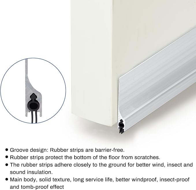 Gisafai 6 Pack 36" Door Sweep Mouse Stopper, Aluminum Draft Blocker | Mouse - Image 5