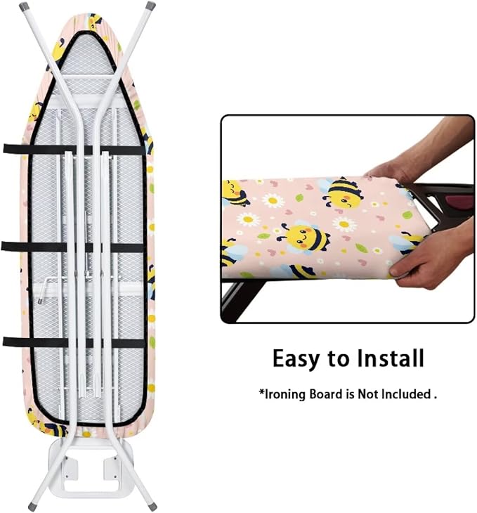 Bee Daisy Print Ironing Board Cover 15x54 Ironing Board Cover, Resist Scorching - Image 5