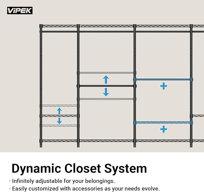 VIPEK V5 Heavy Duty Clothes Rack, Modular Closet System, Bronze | 890 lbs Load - Image 8