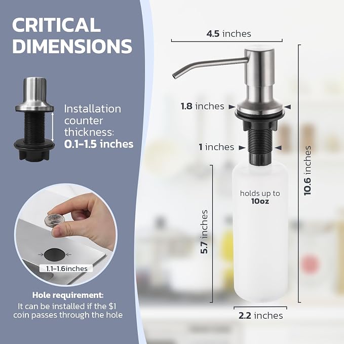 WEWE Kitchen Faucet with Soap Dispenser, Pull-Down Sprayer, Brushed Nickel | - Image 6