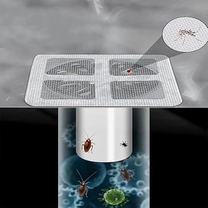 Disposable Shower Drain Hair Catcher Mesh Stickers, Stainless Steel Hair Catcher - Image 2