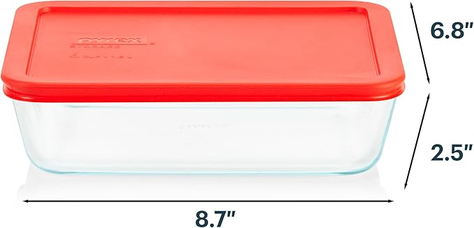 Pyrex Simply Store 6 Cup Glass Food Storage Container, BPA-Free Lids | BPA-free - Image 2
