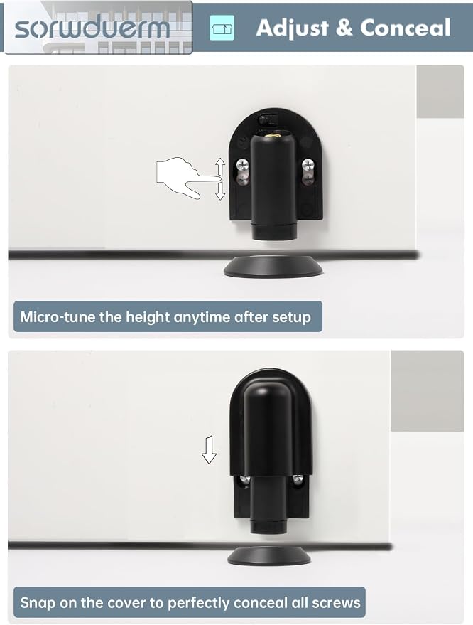 2 Pack Black Door Stopper Magnetic Door Cathc Matte Black Floor Mounted Door - Image 6