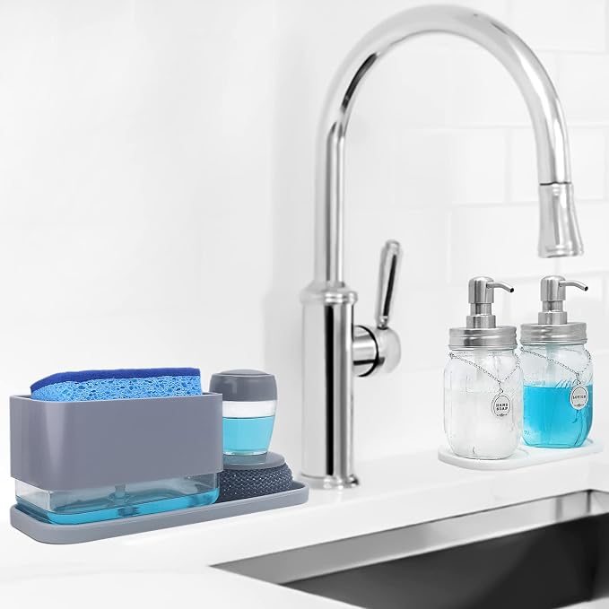 Dish Soap Dispenser with Sponge Holder -Dishwashing Soap Pump Dispenser - Image 7