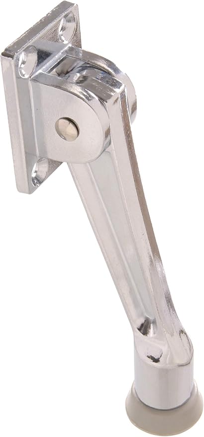 Hardware Essentials Door Stop, 1 Pack, Chrome | Rubber foot grips floors to by Hillman