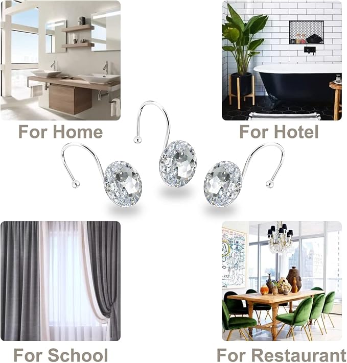 24PCS Shower Curtain Hooks Rings - Image 4