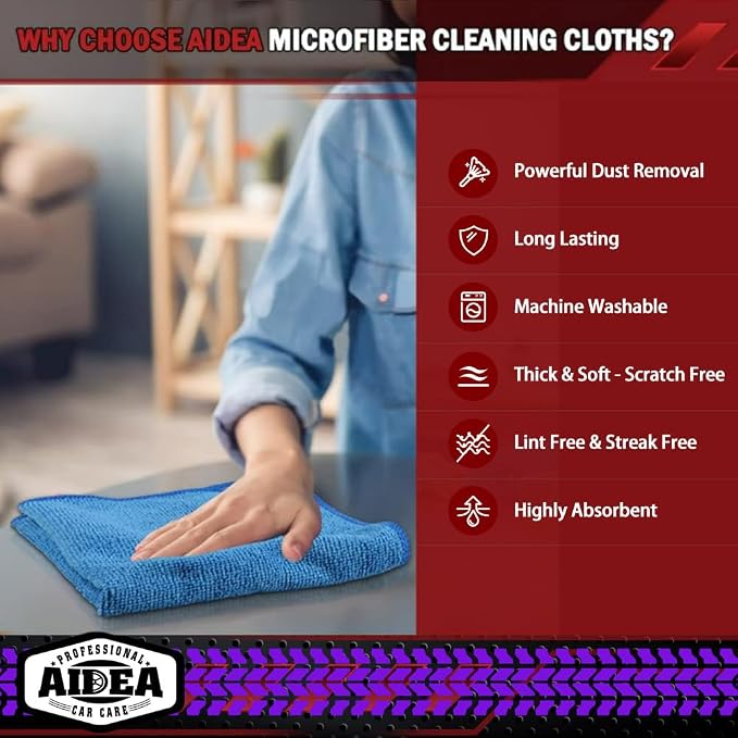 AIDEA Microfiber Cleaning Cloth 10PK, Microfiber Towels - Image 3