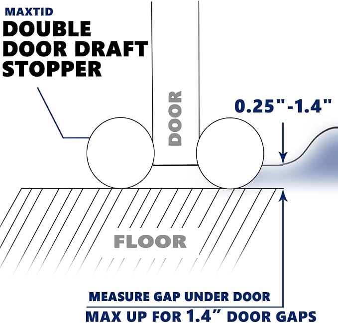 MAXTID 32" Door Draft Stopper, Air Breeze Wind Blocker, Bedroom | Must Haves - Image 6