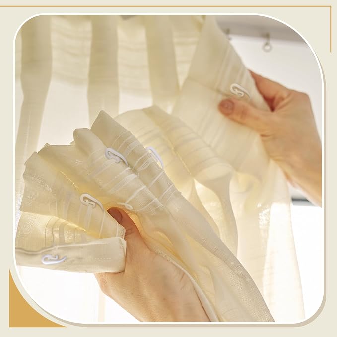 Wonderjune 300 Pcs White Plastic Curtain Hooks - Image 3