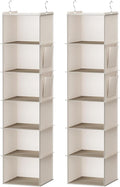 YOUDENOVA Hanging Closet Organizer and Storage, 2 Packs, 2 Side Pockets by YOUDENOVA