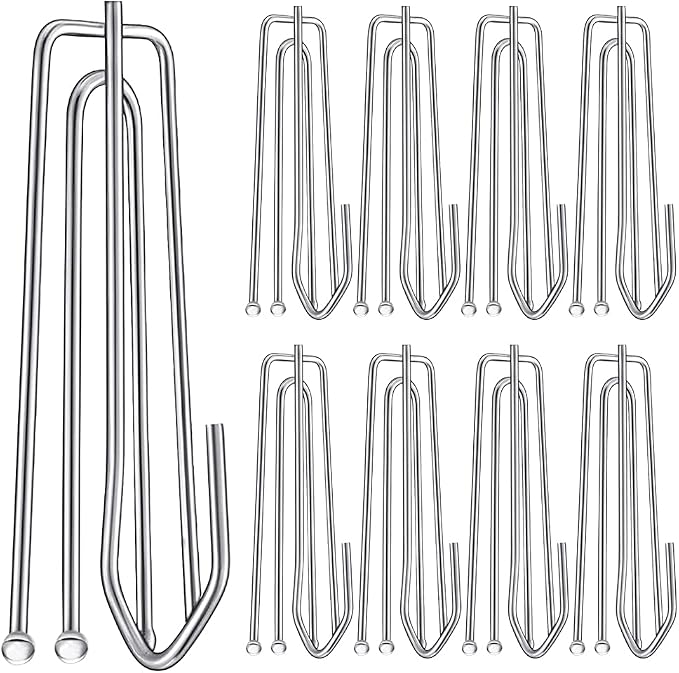 60 Pack Curtain Hooks for Drapes, 4-Prong Pinch Pleat Drapery Hooks | 60 sturdy by Aageme