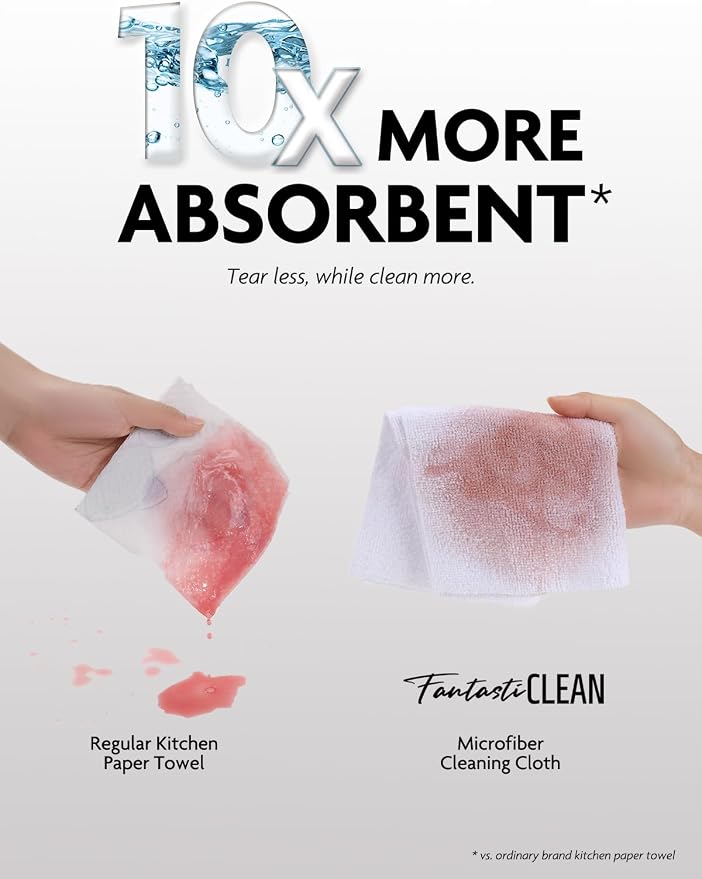 Fantasticlean Microfiber Cleaning Cloth Roll- 30 Sheets, Tear-away Microfiber - Image 2