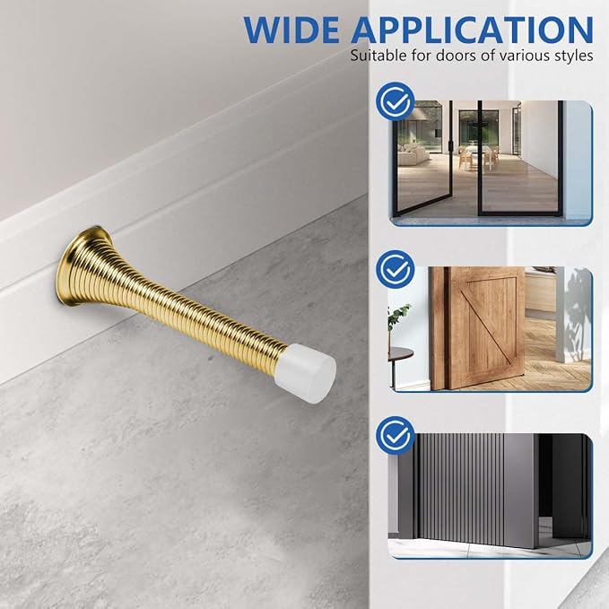 KISEER 24 Pack Spring Door Stops 3 1/4 Inch Flexible Heavy Duty Spring Door - Image 5